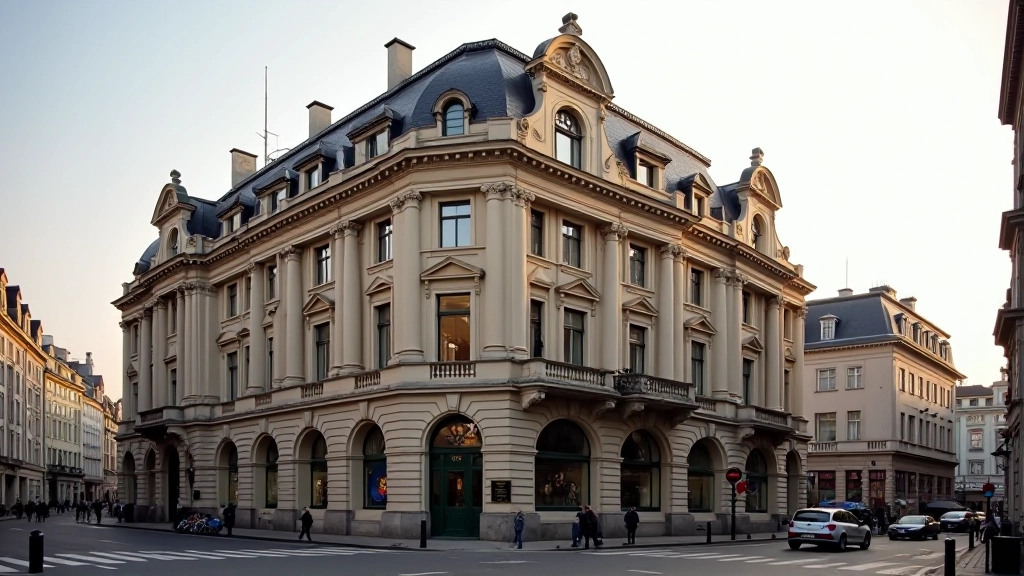 Historische Frankfurter Börse mit Archivdokumenten und Währungsschreinen
